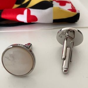 Ox and Bull silver & mother of pearl cufflinks